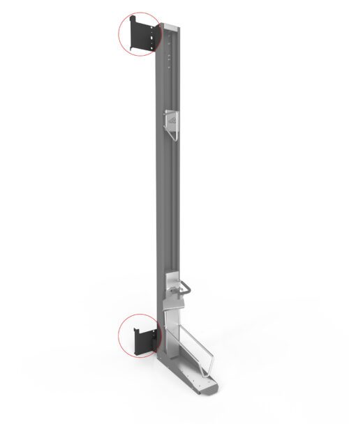 Assembly set for the Biohort Bikelift, consisting of silver brackets, fastening elements and silver screws and nuts. Assembly set for the Biohort Bikelift