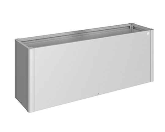 Silbernes Hochbeet leer