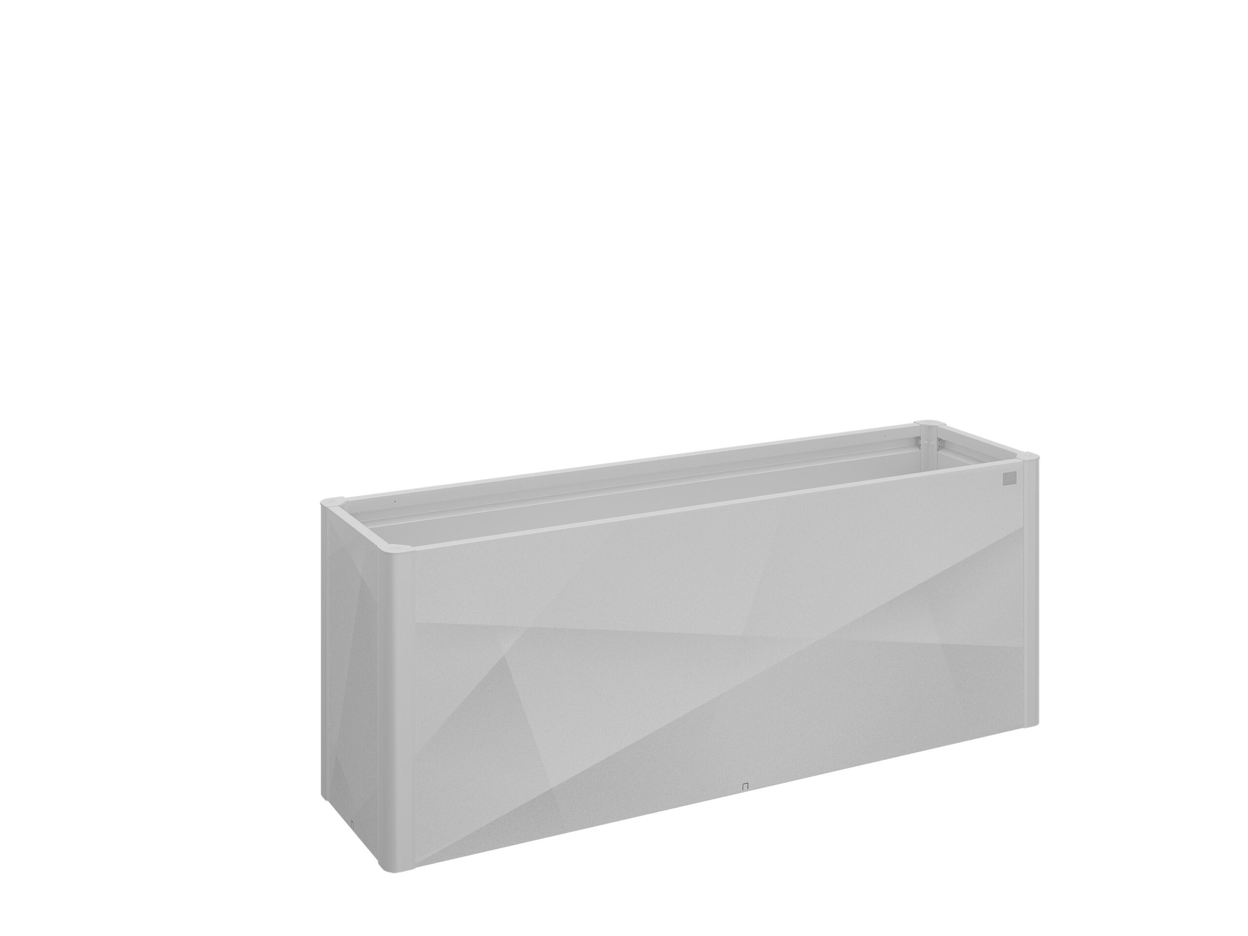 Silbernes Pflanzbeet mit X Design Oberfläche