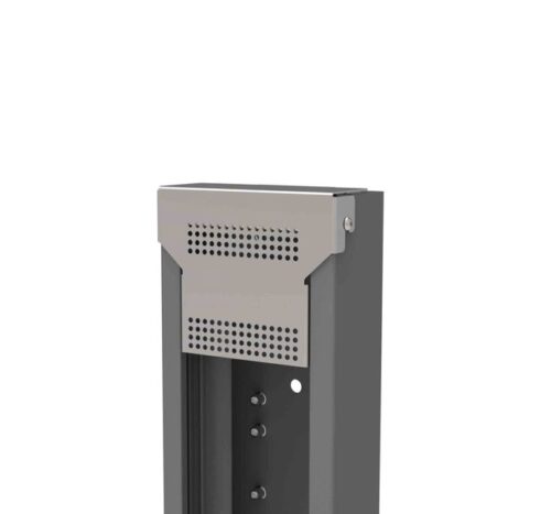 Gray mounting panel of the BikeLift socket on a white background.