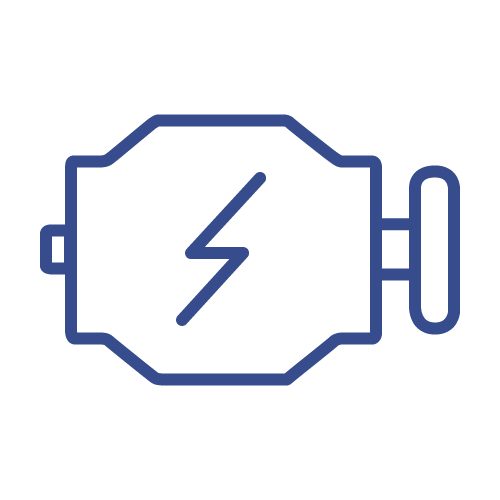 Abbildung eines gezeichneten Elektroantriebs mit Blitz in der Mitte