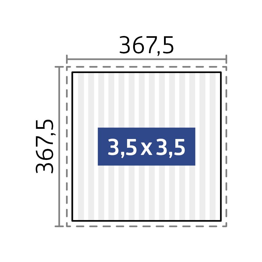 Biohort Pergola Grössendarstellung 3,5 x 3,5