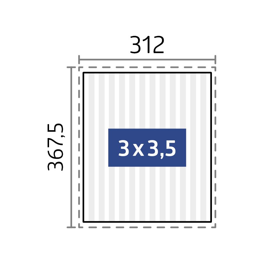 Biohort Pergola Grössendarstellung 3 x 3,5