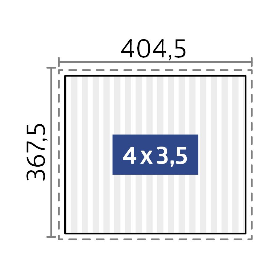 Biohort Pergola Grössendarstellung 4 x 3,5