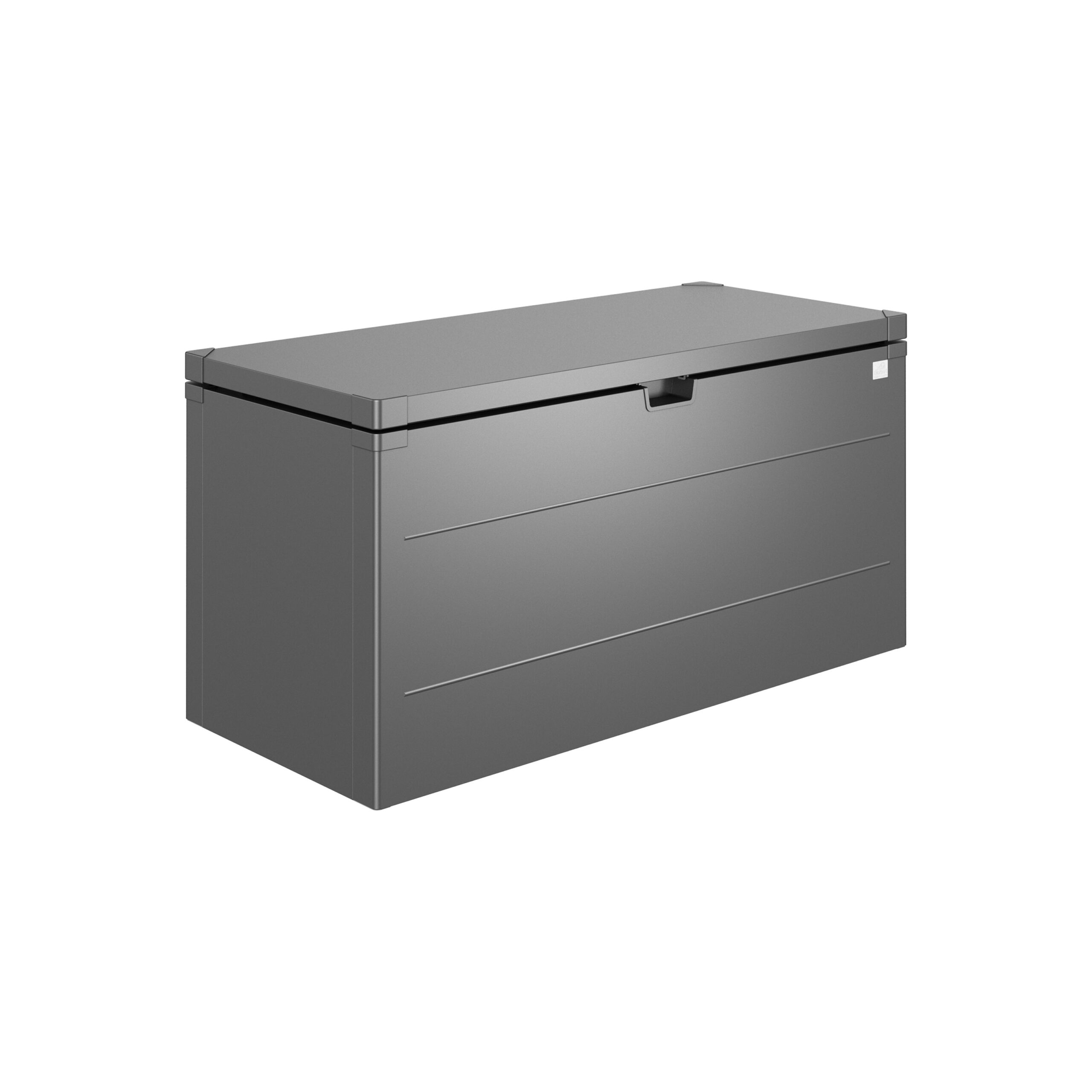 Dunkelgraue rechteckige Gartenbox