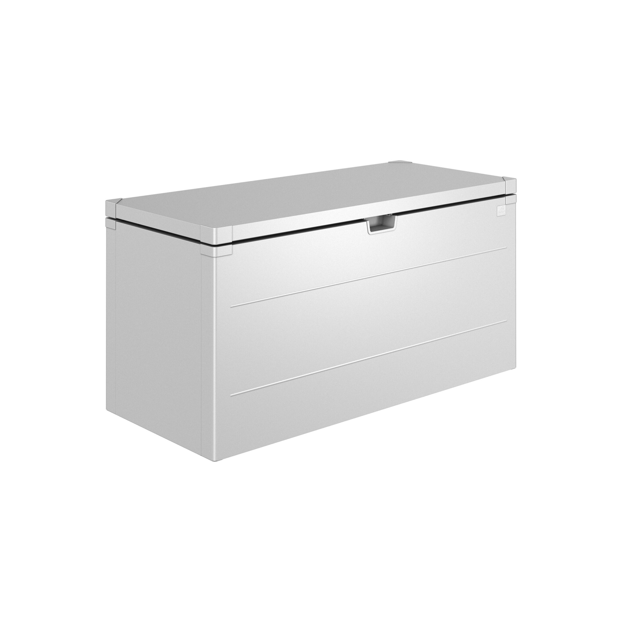 Silberne, rechteckige Gartenbox