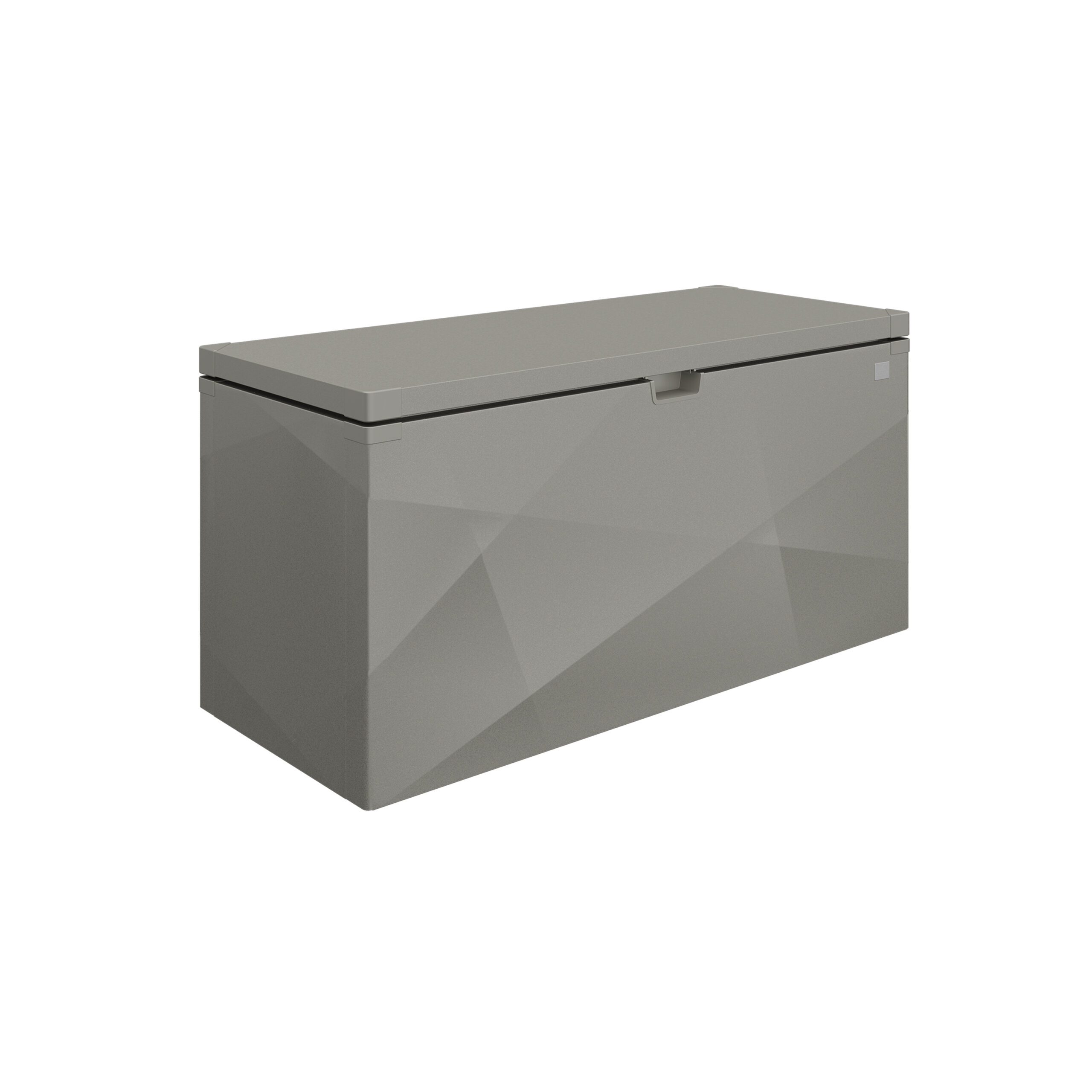 Quarzgraue, rechteckige Gartenbox mit X Design Oberfläche